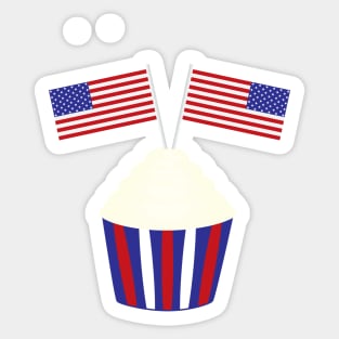 4th of july birthday cupcake with flags Sticker